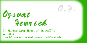 ozsvat hemrich business card